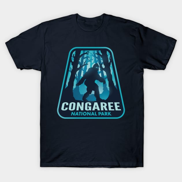 Congaree National Park SC Bigfoot T-Shirt by HalpinDesign